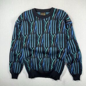 Vintage Pigalle Wool Sweater Mens L‎ Australian Coogi Style Geometric Knit